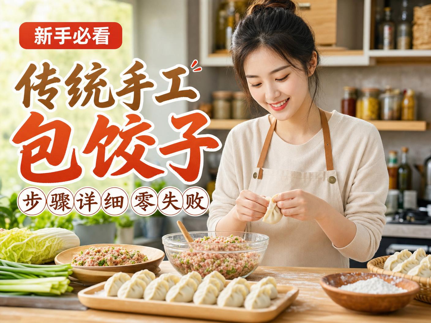猎奇-【猎奇】传统手工包饺子教程传媒演示，步骤详细零失败